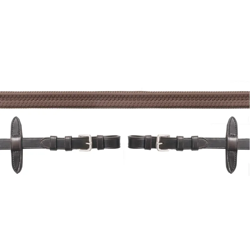 Schockemohle Neo Rubber Reins with Buckles in Brown